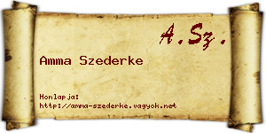 Amma Szederke névjegykártya